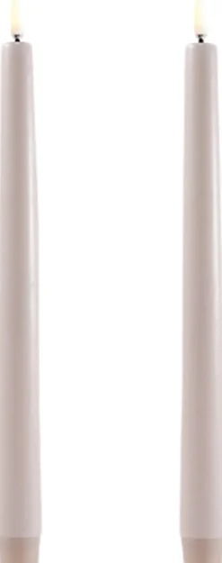 LED taper candle, Beige, Smooth