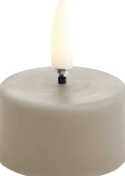 LED tealight 400~ battery incl., Sandstone plain, 3,9x2,1 cm