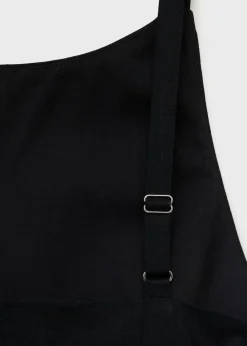 Linen cotton blend draped dress