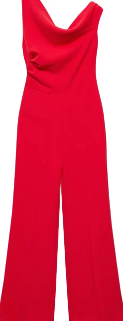 Long asymmetrical draped jumpsuit