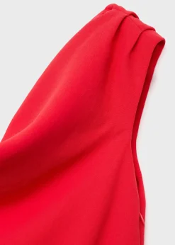 Long asymmetrical draped jumpsuit