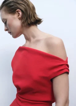 Long asymmetrical draped jumpsuit