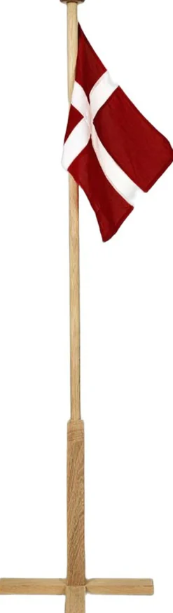 Luksus Egetræs Flagstang med Dannebrog