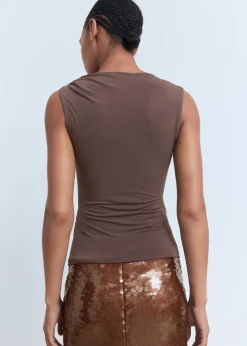 Lurex knitted top with crossed back