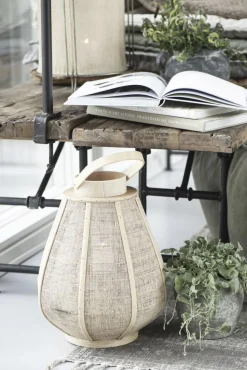 Lygte m/glasindsats konisk hessiansider