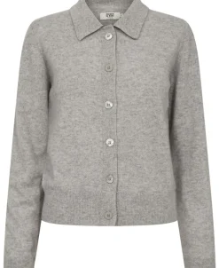 Mabel 15 Langærmede polo strikcardigan - 100% Cashmere