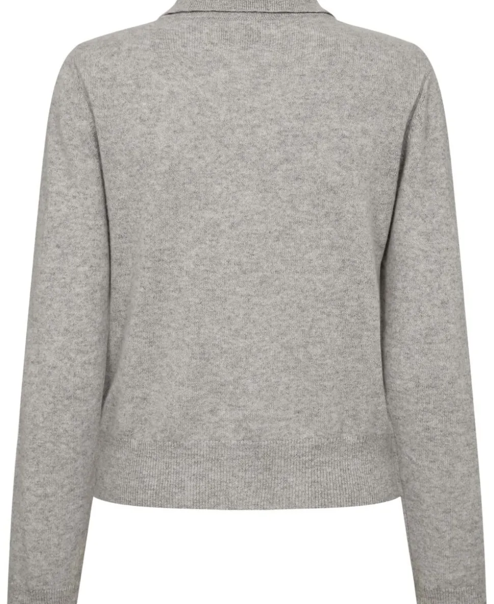 Mabel 15 Langærmede polo strikcardigan - 100% Cashmere
