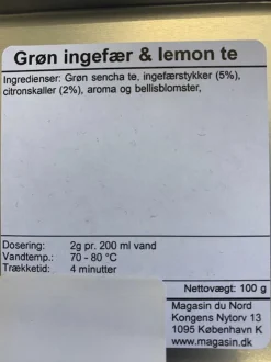 Magasin Grøn Ingefær & Lemon te