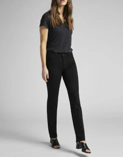 Marion straight black rinse jeans