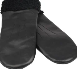 MATERA - FEMININE LEATHER MITTENS W/ CURLY SHEARLING