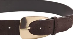 Maxi buckle split suede belt