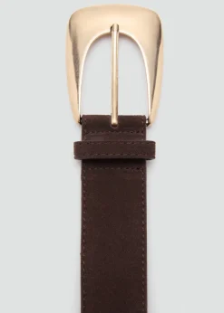 Maxi buckle split suede belt