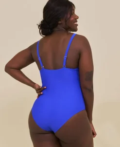 Medewi draperet badedragt - Cartel Blue