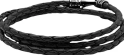 Men's Black Wrap Around Leather Bracelet