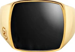 Men's Gold Signet Ring with Onyx