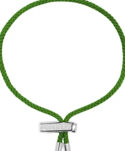 Men's Green String Bracelet with Adjustable Stainless Steel Lock