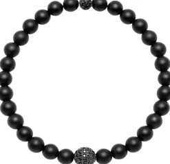 Men's Wristband with Matte Onyx and Black CZ Diamond