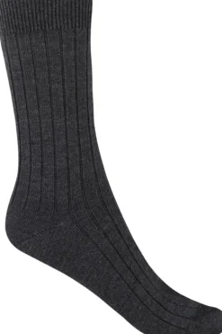 Mercerised wool socks - ribbed