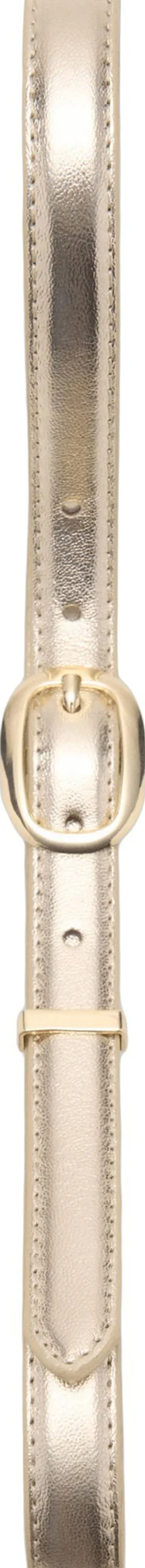 Metallic belt with oval buckle