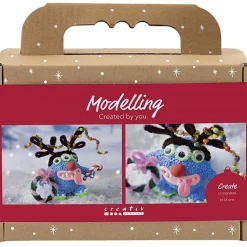 Mini DIY Kit Modellering, Rensdyrmonster, ass. Farver