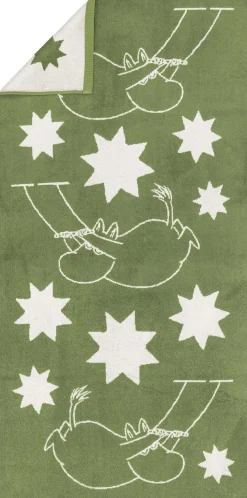 Moomin Arabia badehåndklæde 70x140, Stjerner grøn