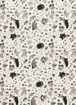 Moomin Arabia Viskestykke 50x70 Sort/Hvid