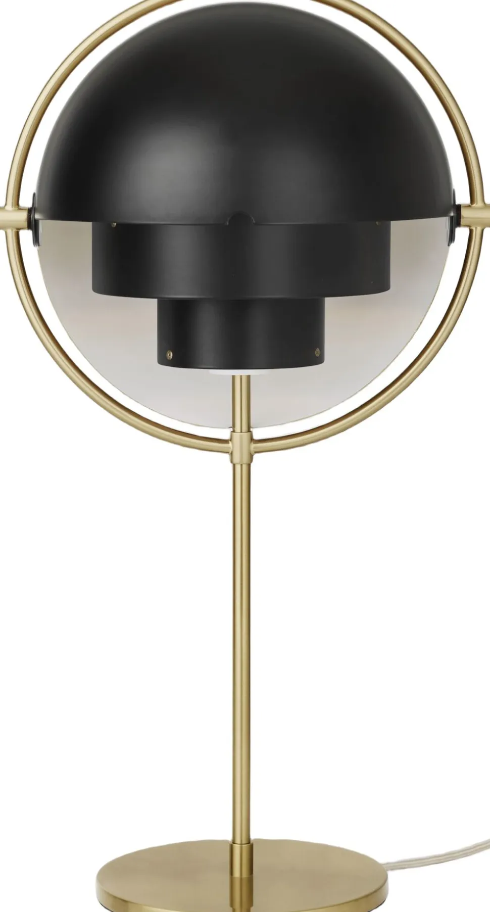 Multi-Lite Portable Lamp, EU Base: Brass, Shade: Black Semi