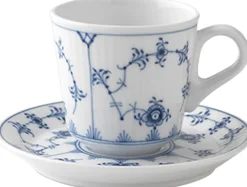 Musselmalet Riflet 9 cl. espressokop med underkop