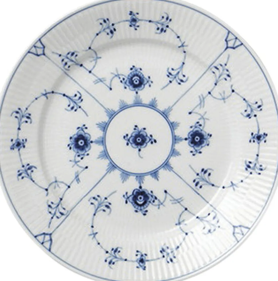 Musselmalet Riflet 22 cm. flad tallerken