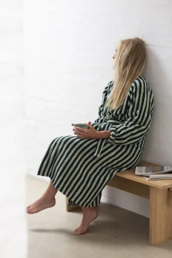 Naram Bathrobe - seafoam & deep teal