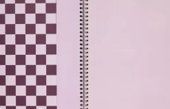 NELA notebook - Large, Bordeaux check