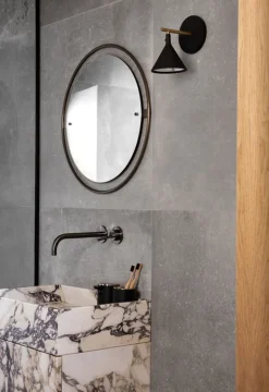 Nimbus, Mirror Ø60, Bronzed Brass