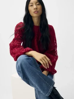 OBJLUCIE L/S RE O-NECK TOP NOOS