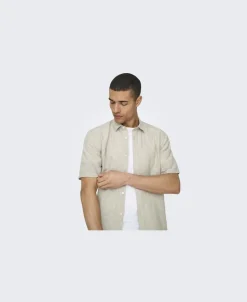 ONSCAIDEN LIFE SS SOLID LINEN SHIRT