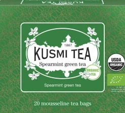 Organic Spearmint green tea - Box of 20 muslin tea bags - 40