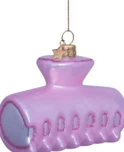 Ornament glass soft pink opal hair clip H6. 5cm