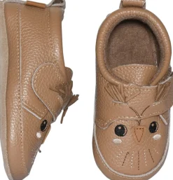 Owl leather slippers