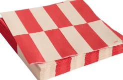 Pattern Napkins-Set of 20 Lunch-Off-white and red
