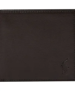 Pebbled Leather Billfold Coin Wallet