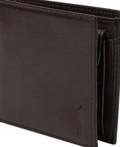 Pebbled Leather Billfold Coin Wallet