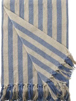 Plaid, Stribet-Lys Royal/Natur, 130x180 cm