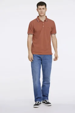 Polo shirt w. contrast piping