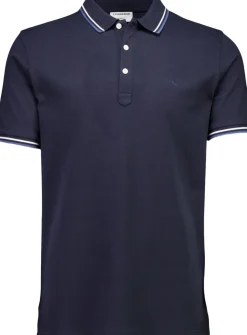 Polo shirt w. contrast piping