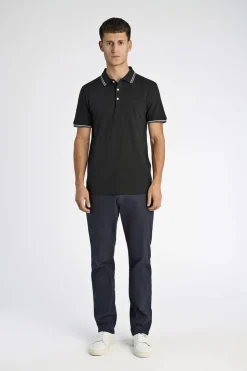 Polo shirt w. contrast piping