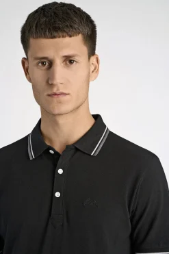 Polo shirt w. contrast piping