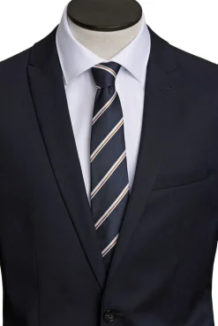 Polyester tie with stripe 7 cm