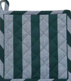 Pot holder 22x22 cm BIRK - Stripe dark green