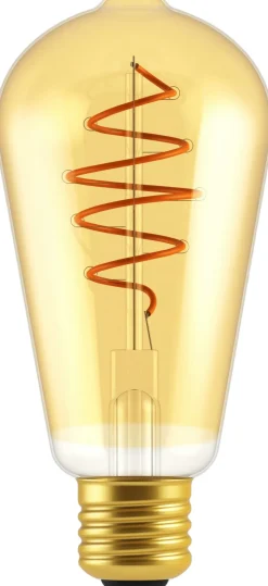 PÆRE-DEKO E27 ST64 SPIRAL EDISON DÆMP GULD