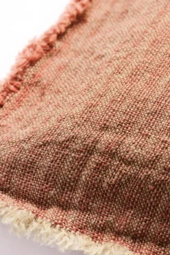 Pude natur/malva vævede striber, 4 sider