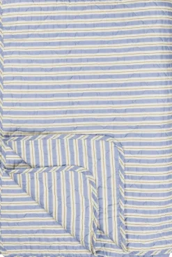 Quilt blå m/hvide og brune striber